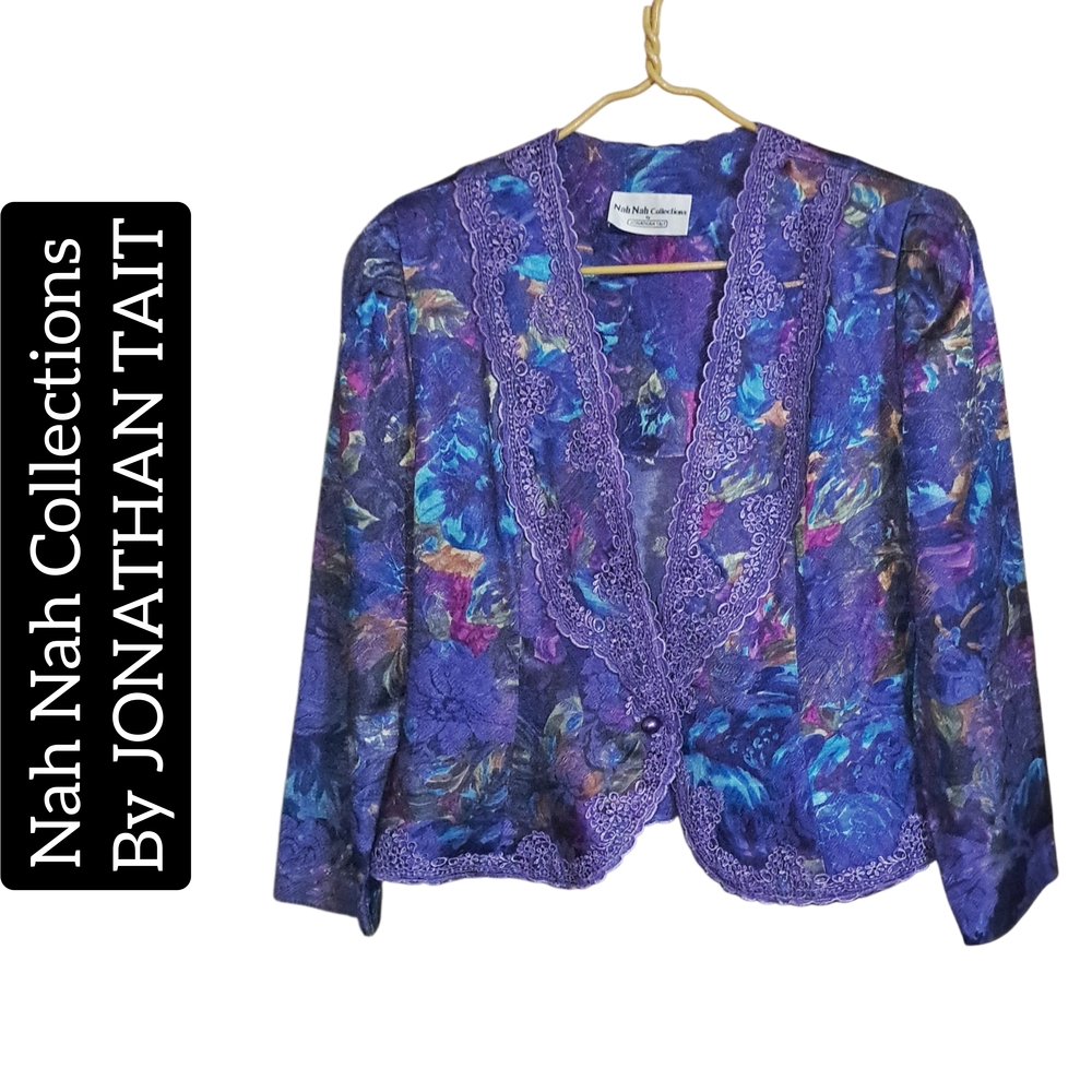 JONATHAN TAIT ~ Purple Floral Jacket. Size: 14P
